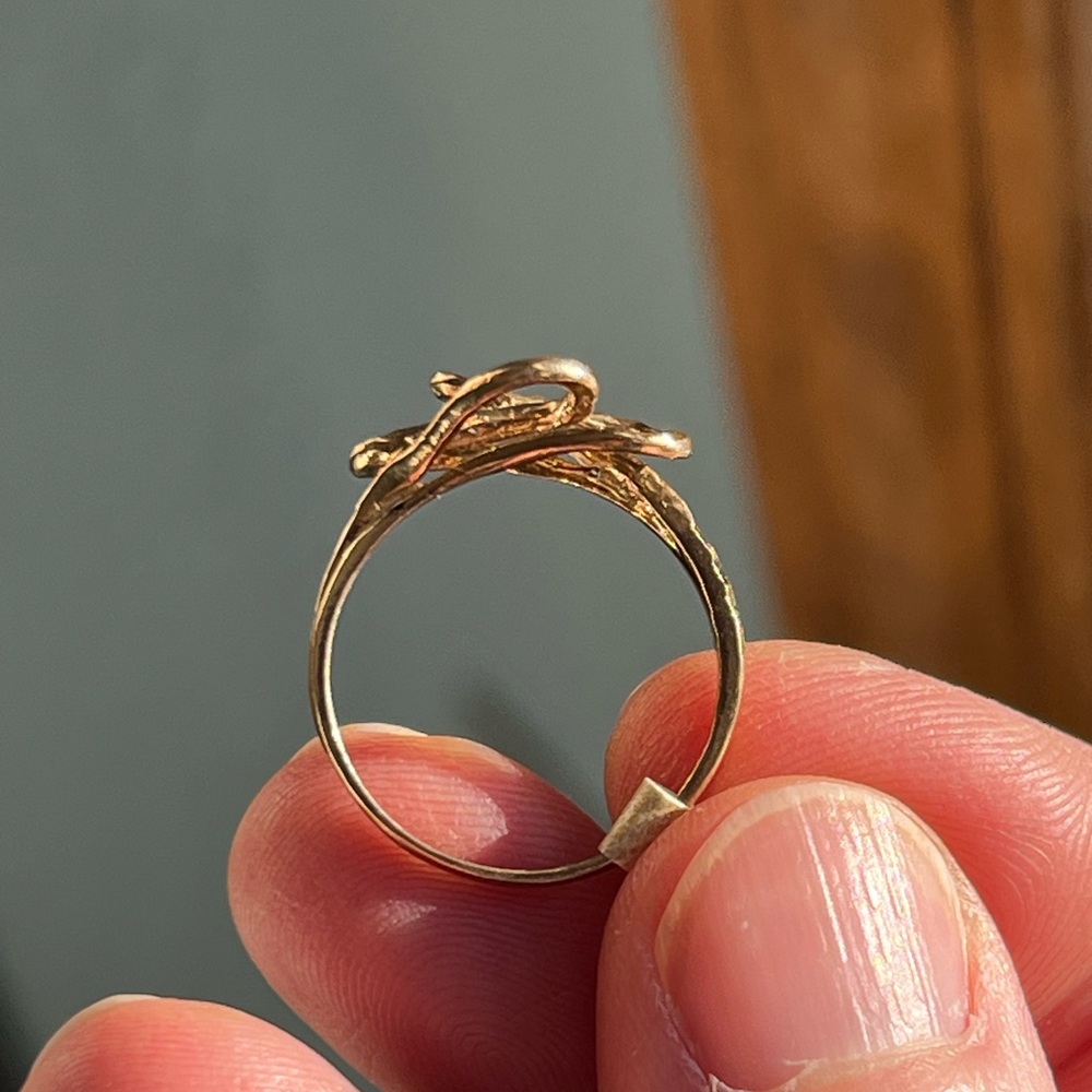 14k diamond cut gold ring, sz 6.5 - Picture 5 of 5